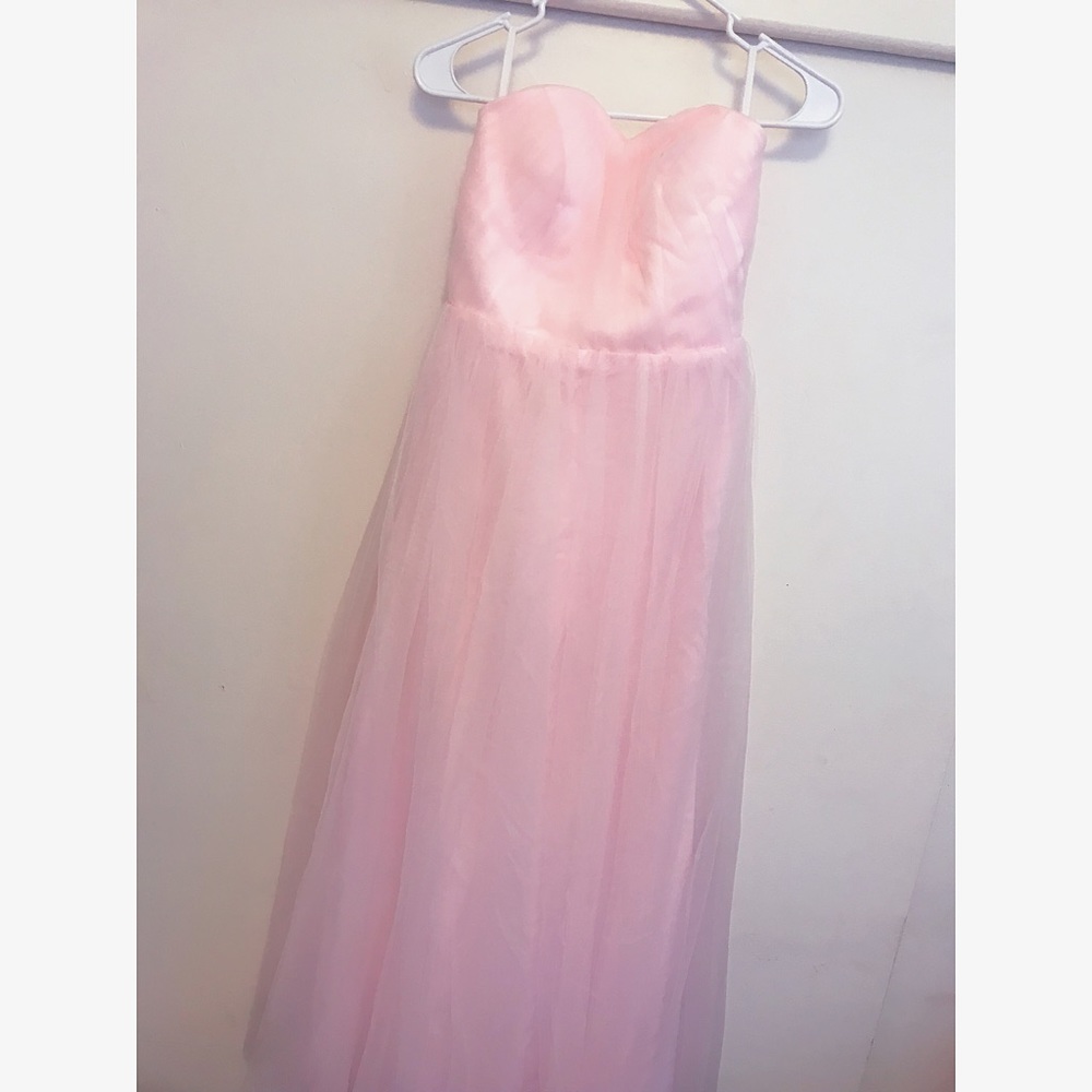 Elegant Pink Chiffon bridesmaid dress